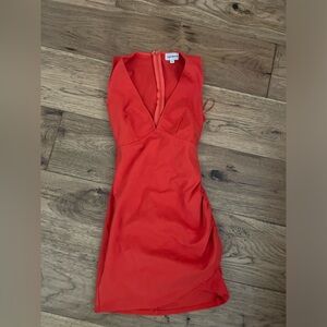 Red fitted mini dress